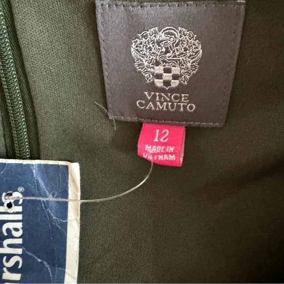 NWT! Vince Camuto V-Neck with Side Detail Design Dress - Olive - Picture 4 of 9